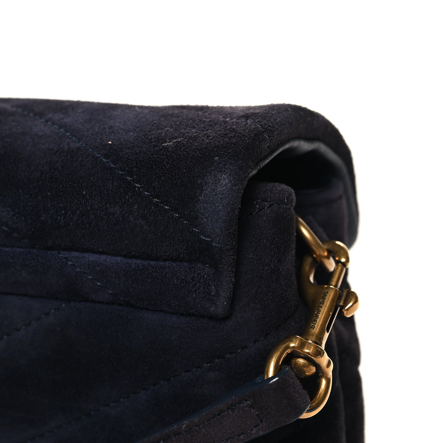 Suede Toy Loulou Shoulder Bag Deep Marine