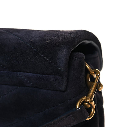Saint Laurent Suede Toy Loulou Shoulder Bag Deep Marine 9 of 13