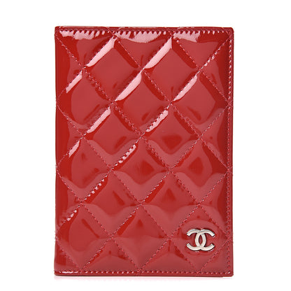 Chanel Patent Calfskin Quilted Passport Holder Red 1 of 9