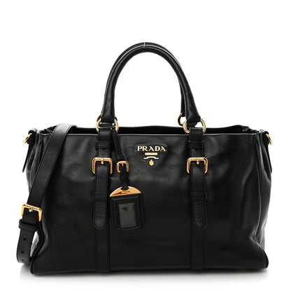 Prada Soft Calfskin Shopping Satchel Black 1 of 11