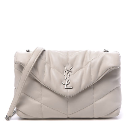 Saint Laurent Lambskin Quilted Toy Loulou Puffer Monogram Chain Satchel Crema Soft 1 of 13