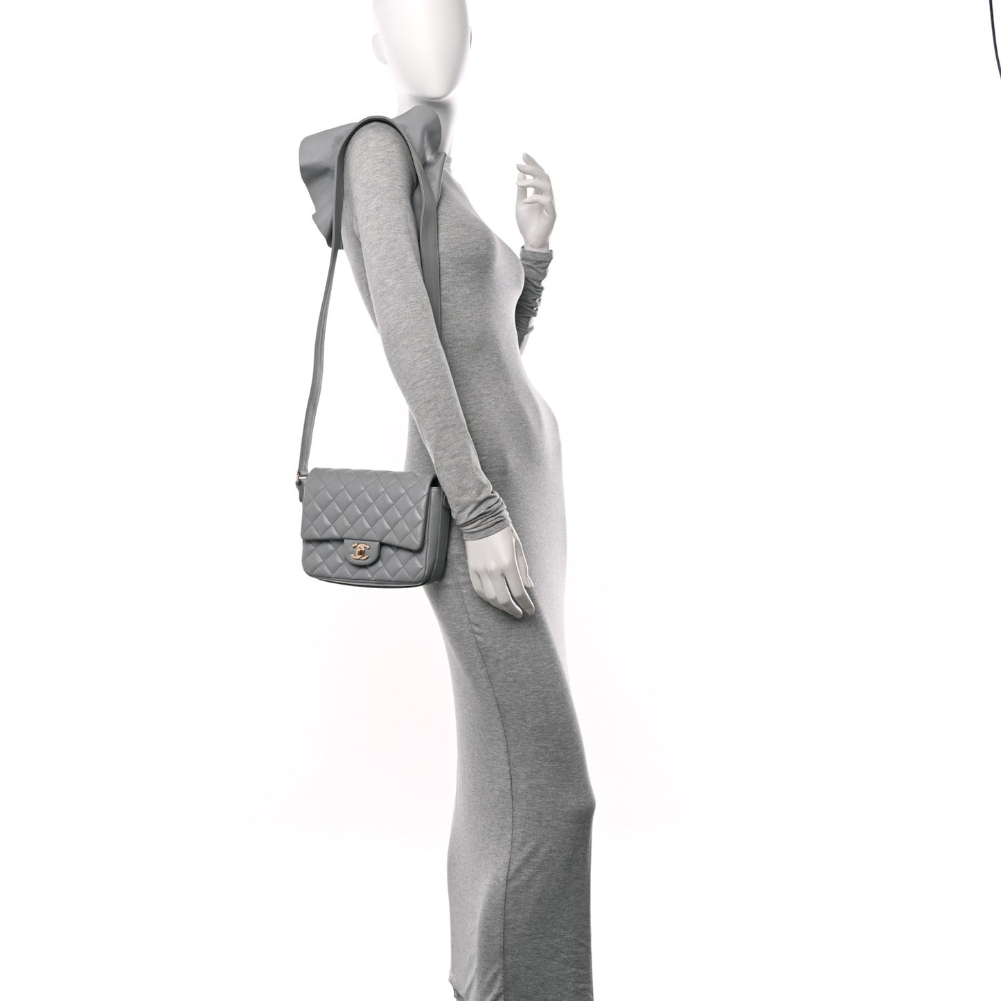 Calfskin Quilted Bolero De Chanel Flap Bag Grey