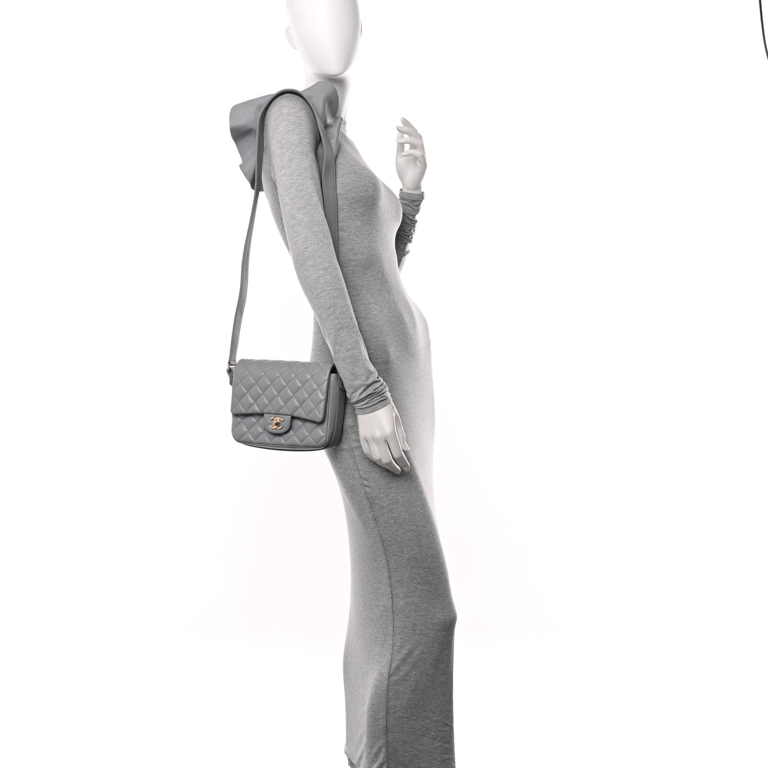 Chanel Calfskin Quilted Bolero De Chanel Flap Bag Grey 2 of 15