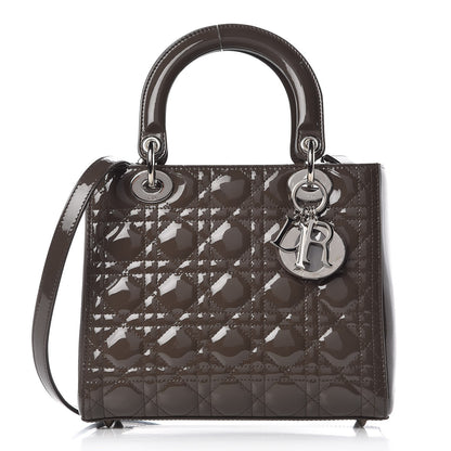 Christian Dior Patent Cannage Medium Lady Dior Dark Brown 1 of 8
