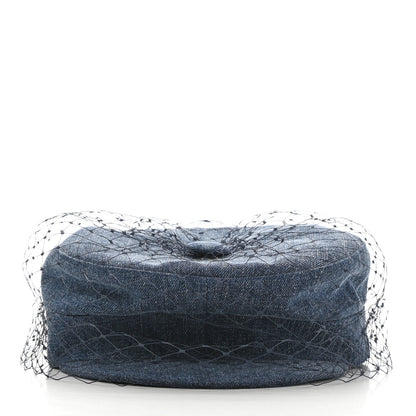 Christian Dior Denim Arty Veil Cap 58 Blue 3 of 10