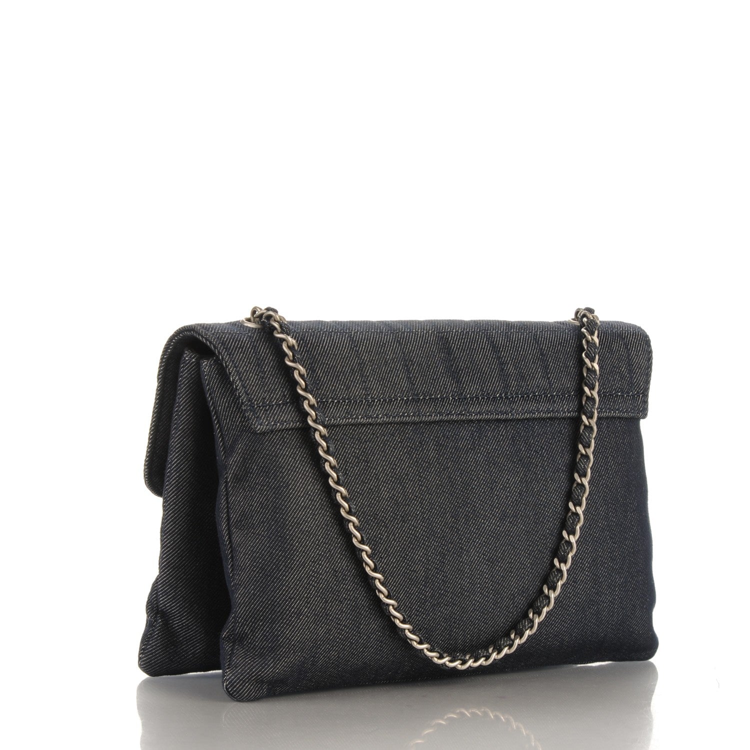 Chanel Denim Chocolate Bar Mademoiselle Flap Blue 3 of 8
