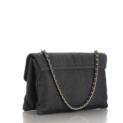 Chanel Denim Chocolate Bar Mademoiselle Flap Blue 3 of 8