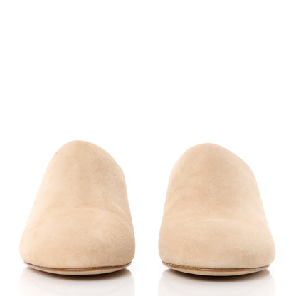 Chanel Kid Suede Logo Mules 37 Beige 2 of 10