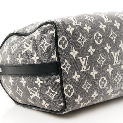 Louis Vuitton Denim Monogram Jacquard Speedy Bandouliere 25 Black 10 of 11