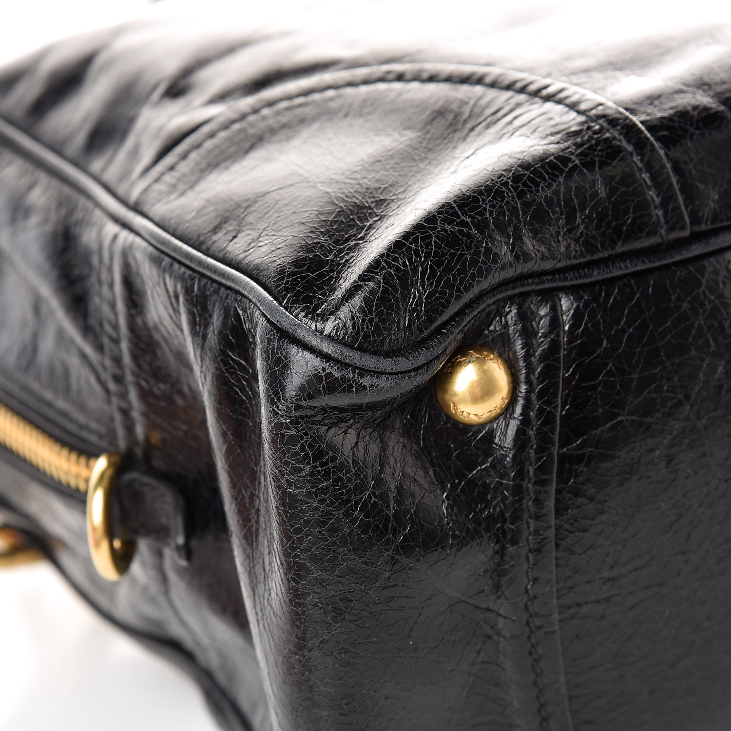 Prada Vitello Shine Bauletto Black 14 of 14