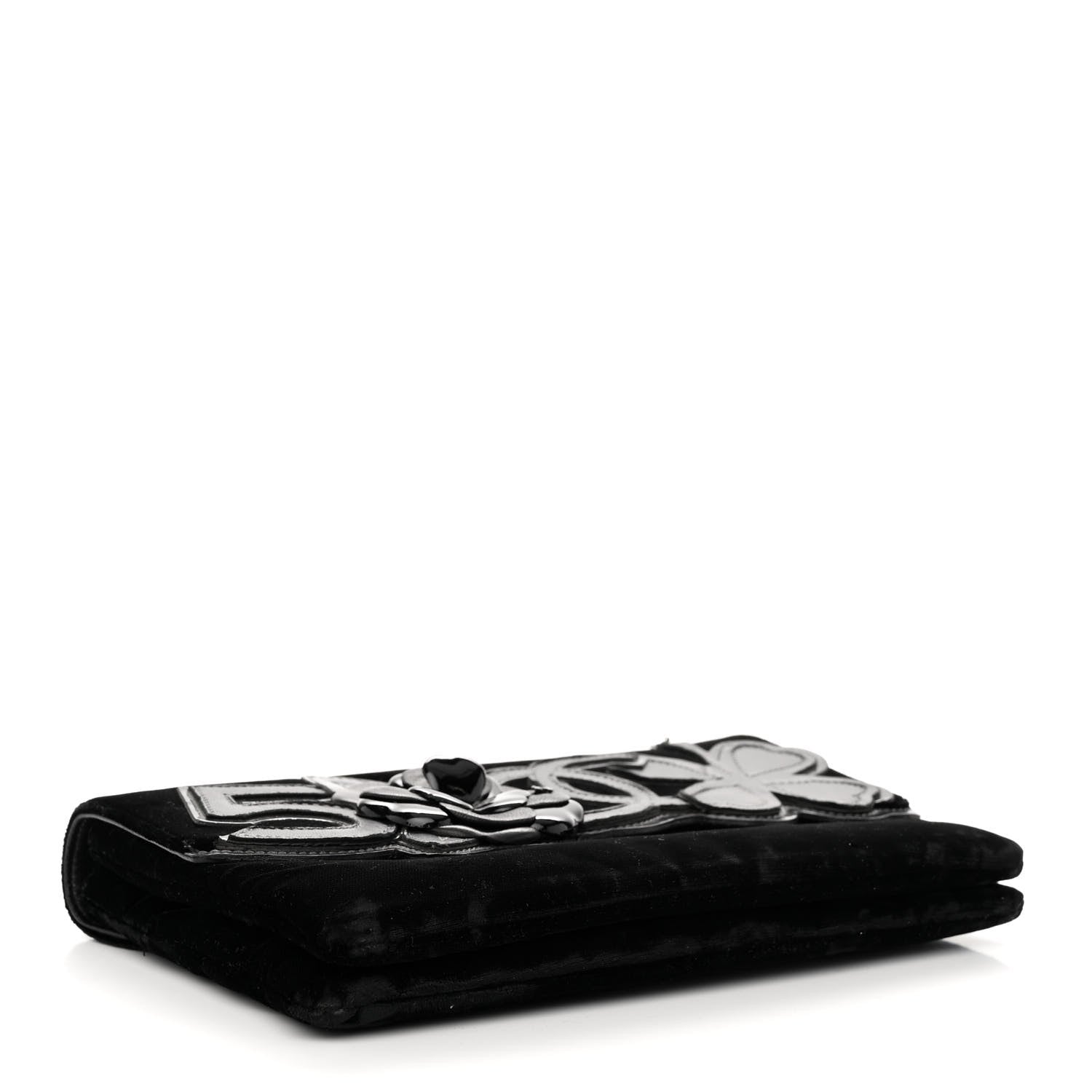 Chanel Velvet Lambskin Camellia No. 5 Flap Bag Black 4 of 9