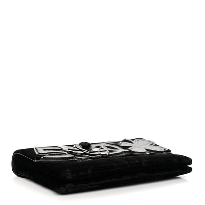 Chanel Velvet Lambskin Camellia No. 5 Flap Bag Black 4 of 9