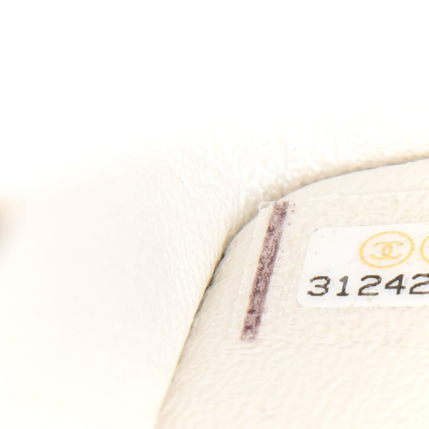 Iridescent Calfskin Quilted Mini Rectangular Flap White