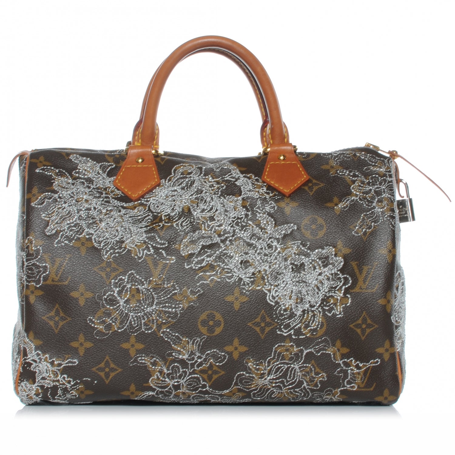 Louis Vuitton Monogram Dentelle Speedy 30 Silver 1 of 7