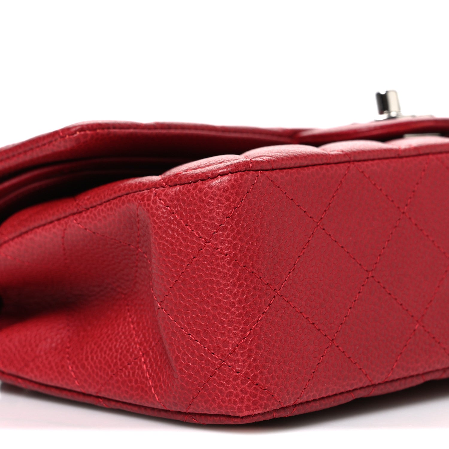 Chanel Caviar Quilted Medium Double Flap Dark Red 9 of 11