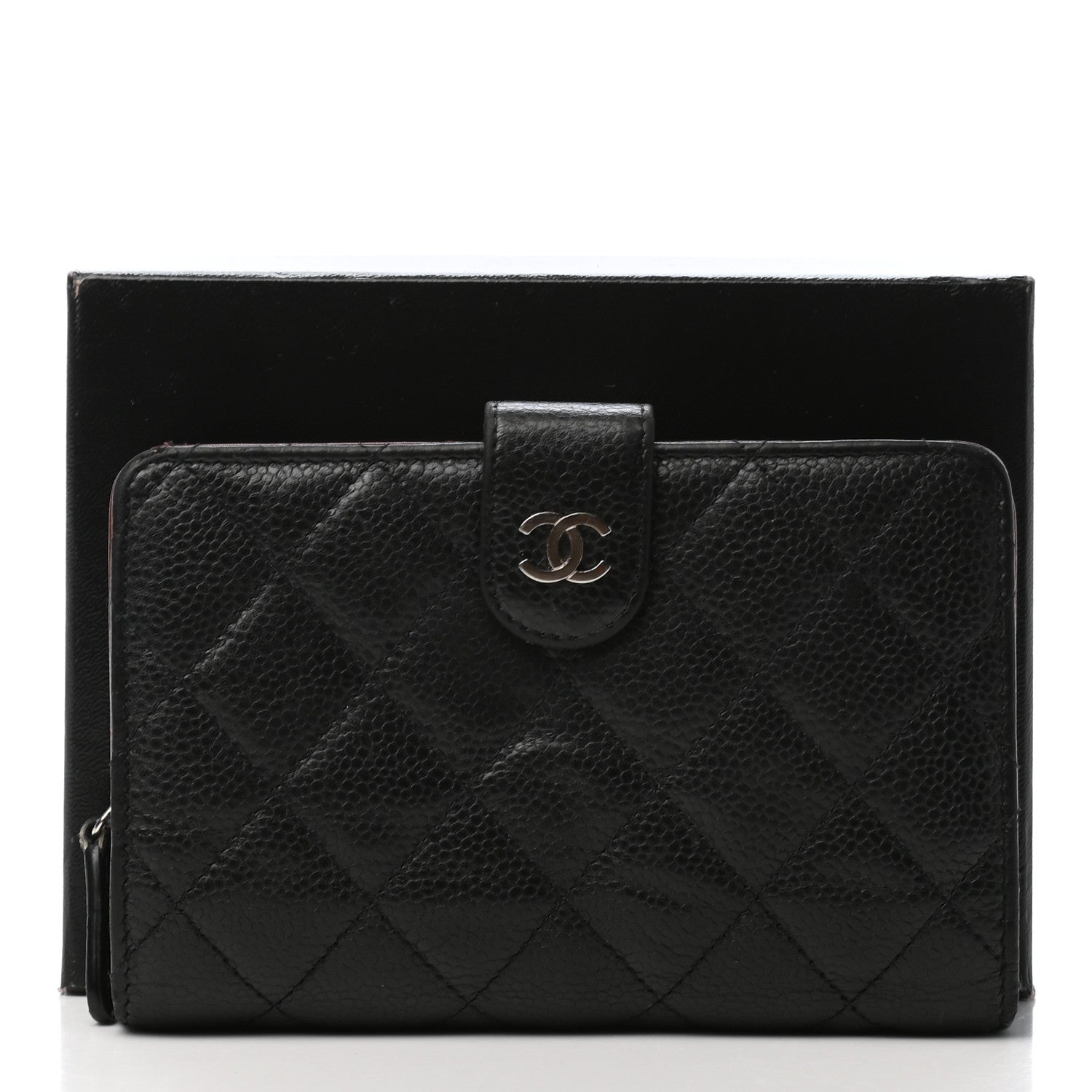 Chanel Caviar Quilted Zipped Pocket Wallet Black 11 of 11