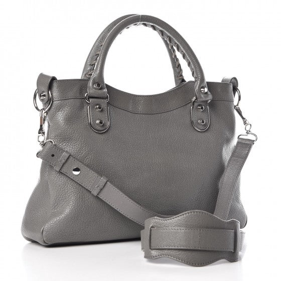 Balenciaga Chevre Silver Metallic Edge Hardware Town Gris Acier 4 of 9