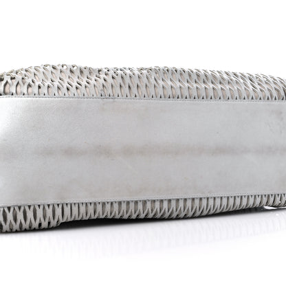 Chanel Calfskin Laser Cut Perforated CC Tote Silver 13 of 16