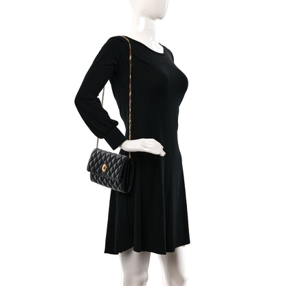Versace Lambskin Quilted Medusa Wallet on Chain Crossbody Black 2 of 8