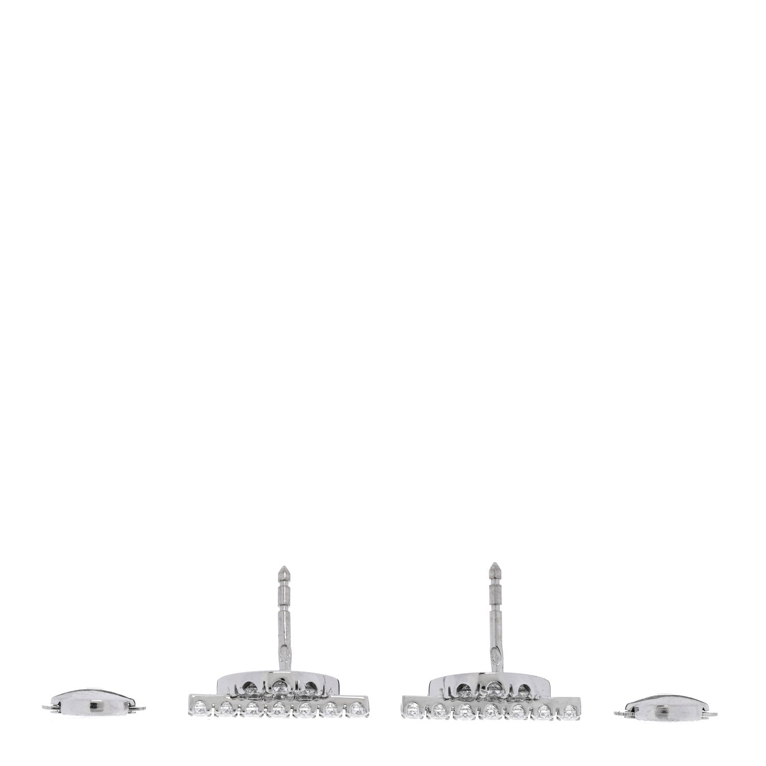 Hermes 18K White Gold Diamond Finesse Earrings 4 of 5