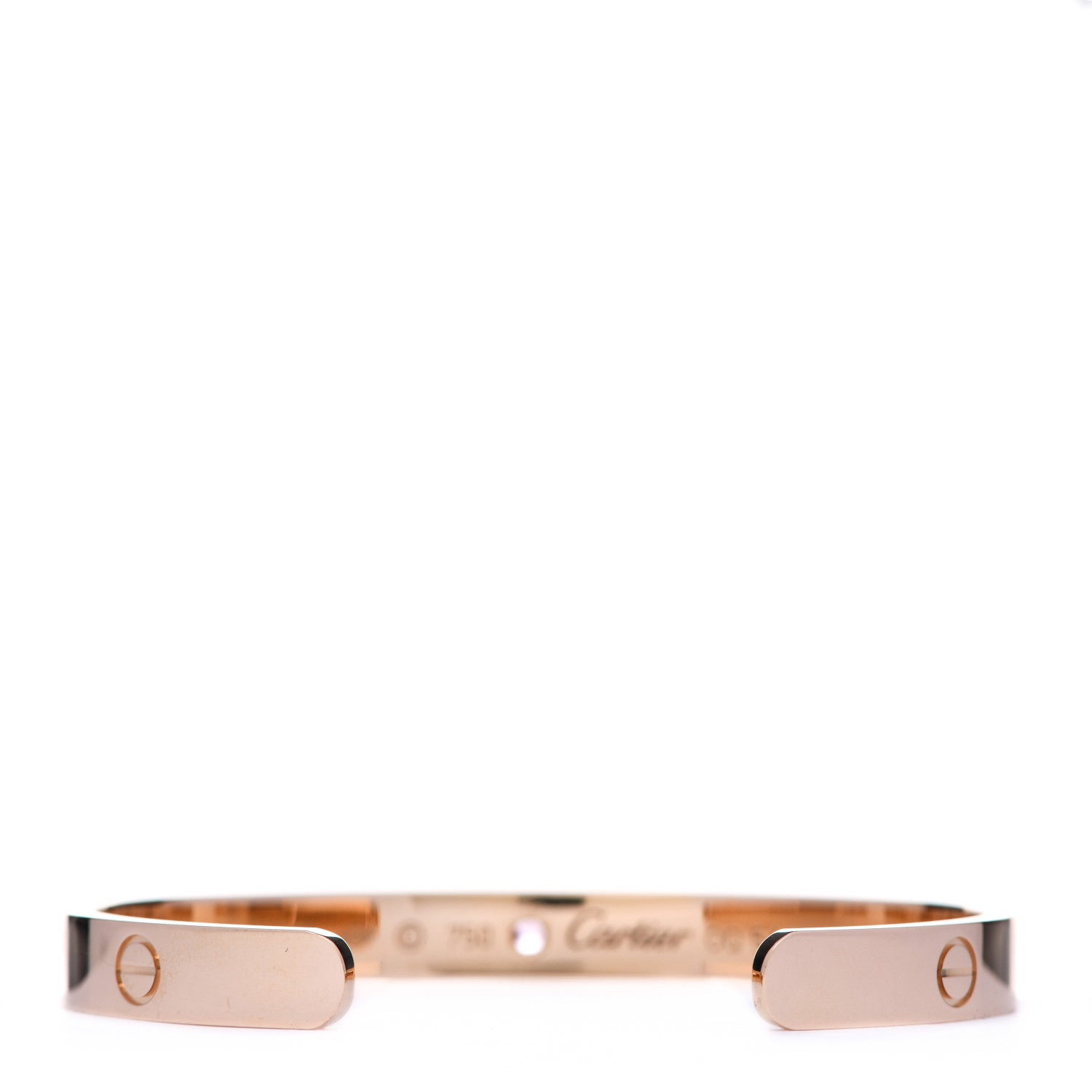 Cartier 18K Pink Gold Pink Sapphire LOVE Cuff Bracelet 17 3 of 6