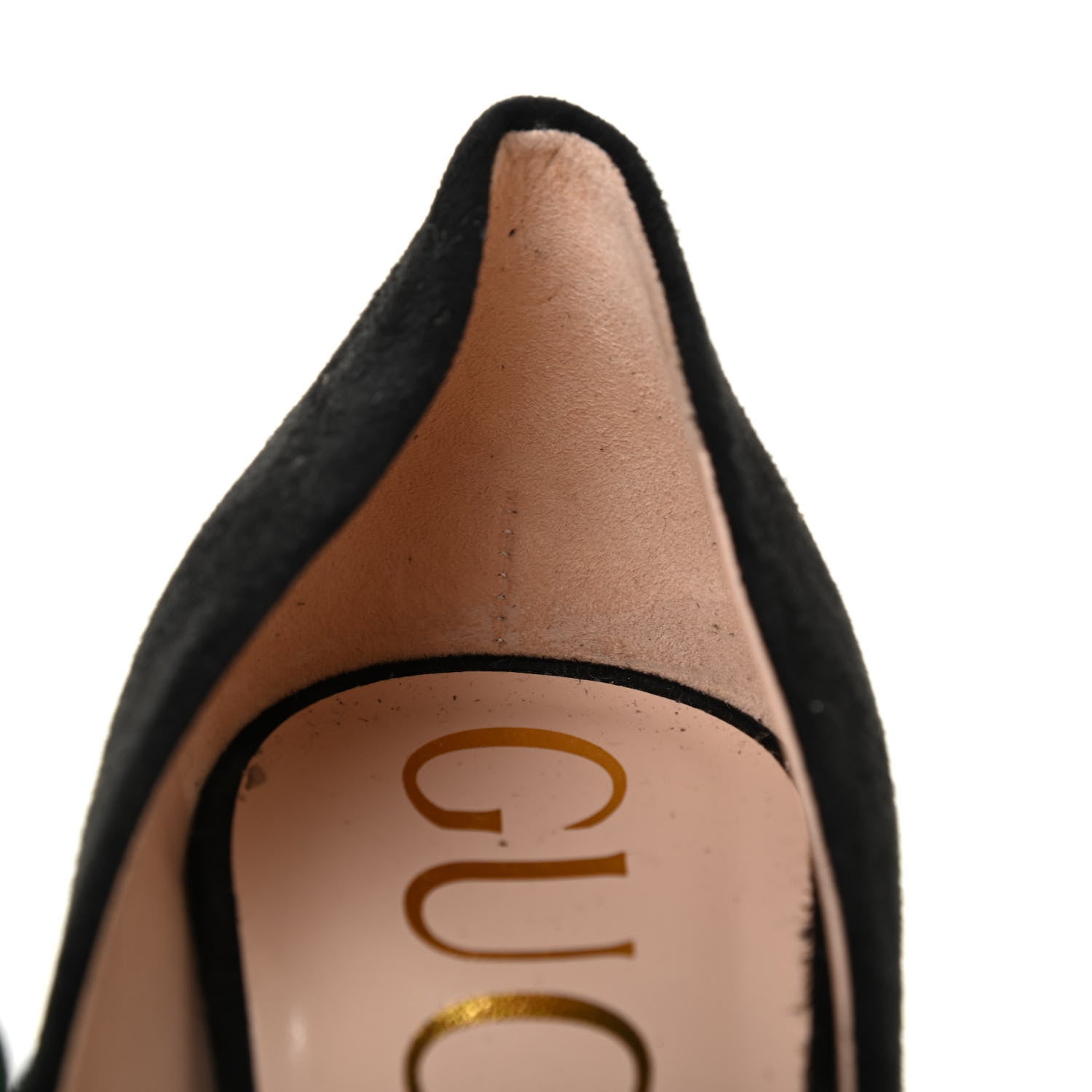 Gucci Kid Scamosciato Removable Web Bow High Heel Pumps 39 Black 8 of 8