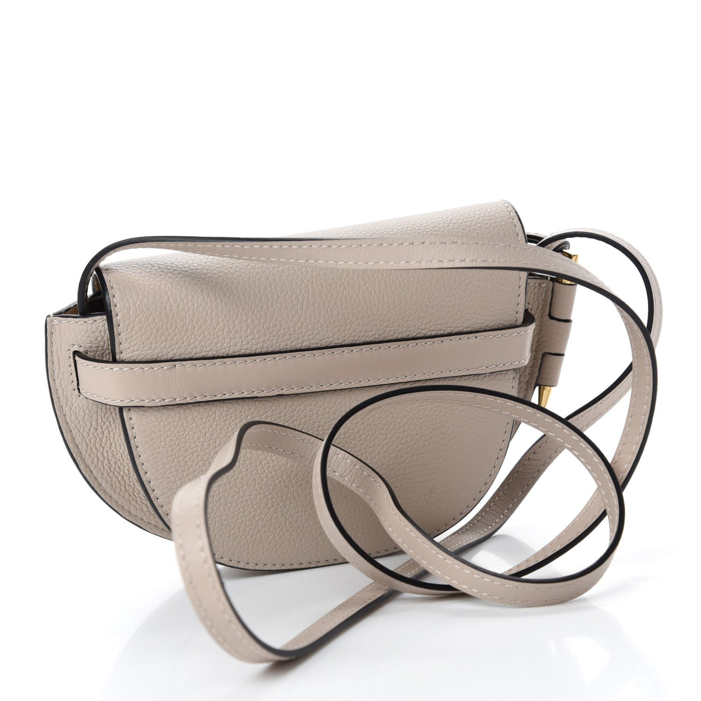 Grained Calfskin Mini Gate Crossbody Bag Light Oat