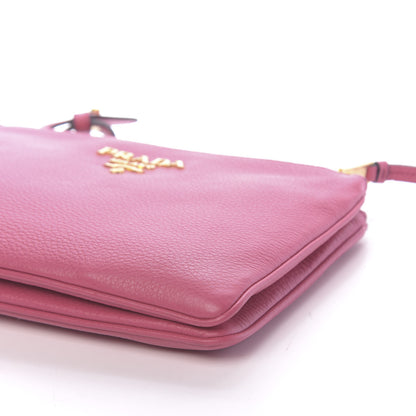 Prada Vitello Phenix Double Zip Crossbody Bag Peonia 10 of 11