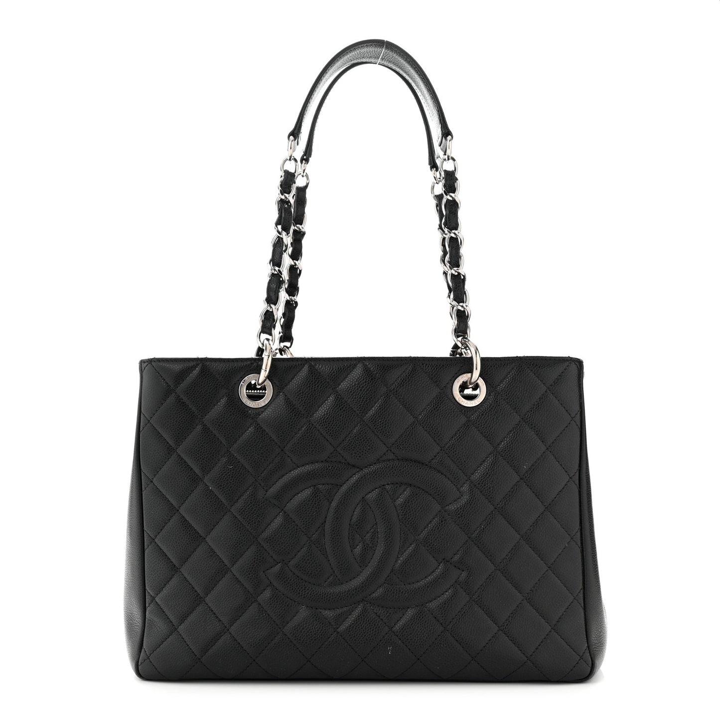 Caviar Quilted Grand Shopping Tote GST Black