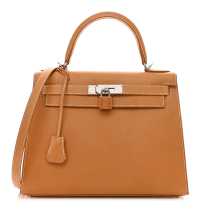 Hermes Vache Naturelle Grainee Kelly Sellier 28 Naturel Sable 1 of 12