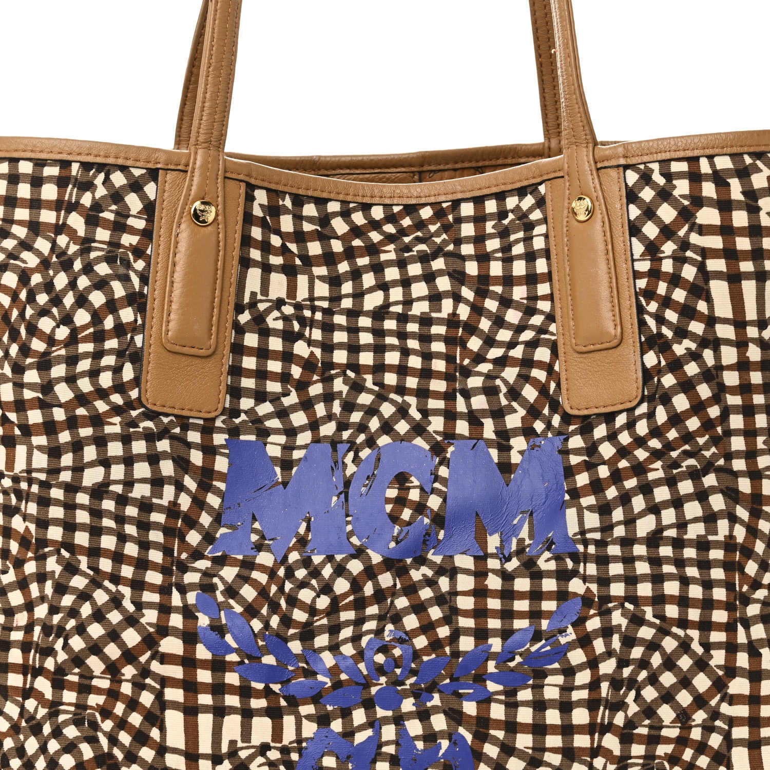 MCM Visetos Medium Liz Reversible Shopper Tote Cognac 1761482