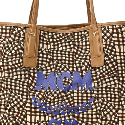 MCM Visetos Medium Liz Reversible Shopper Tote Cognac 11 of 15