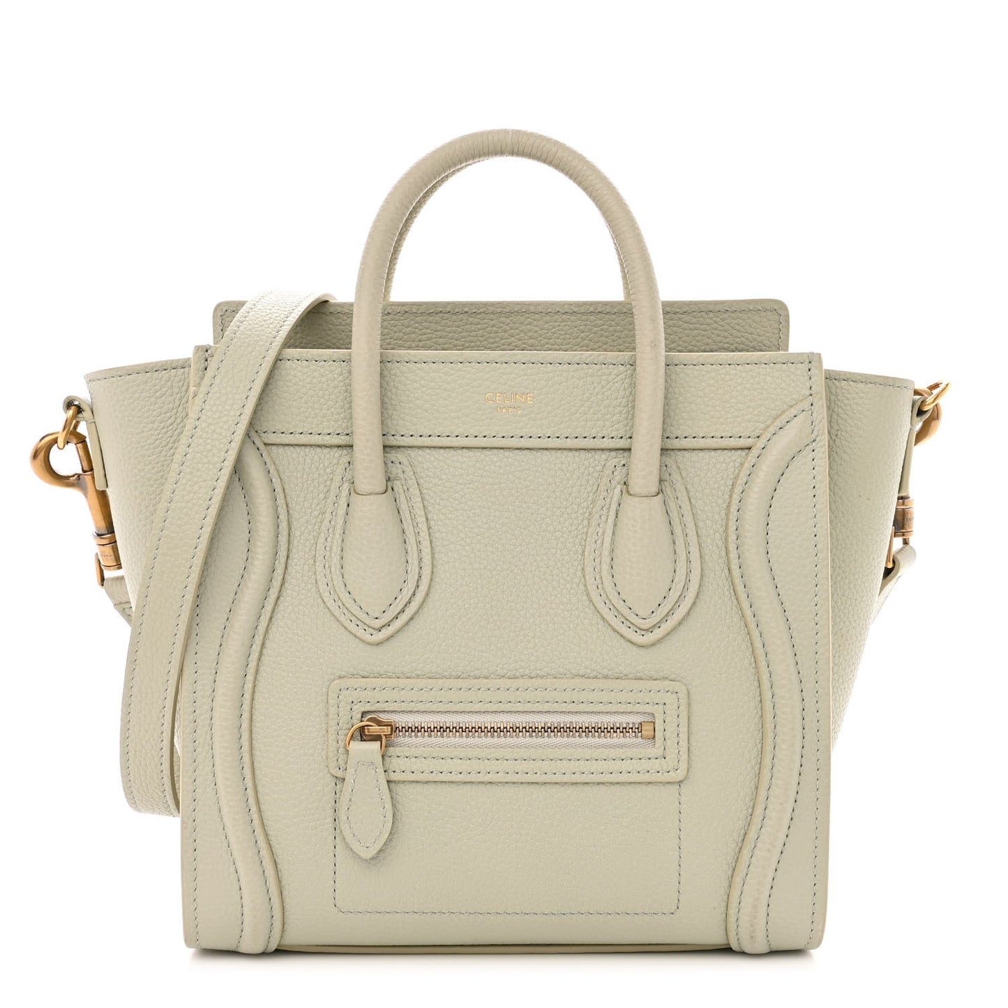 Drummed Calfskin Nano Luggage Vert D'eau