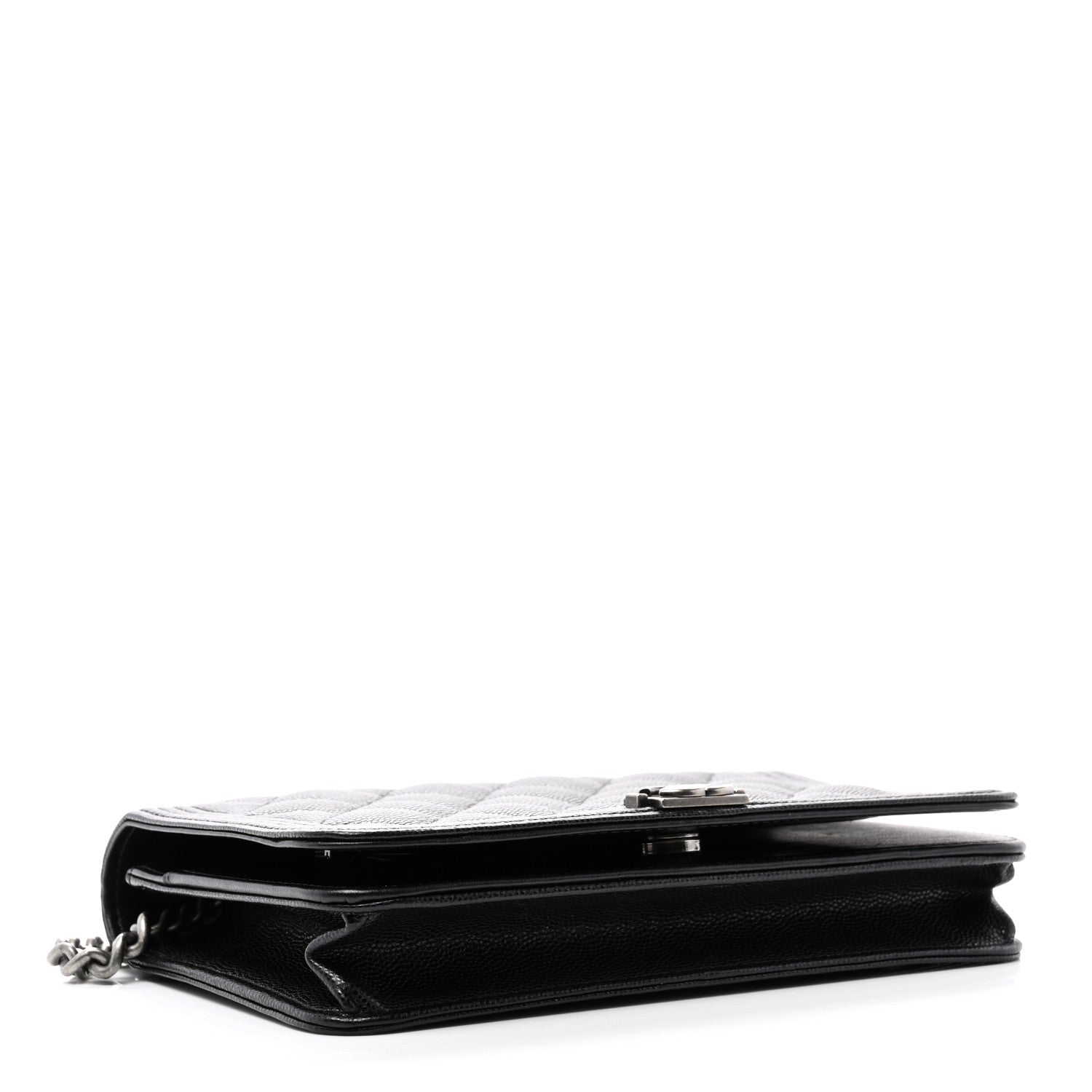 Chanel Caviar Quilted Boy Wallet On Chain WOC Black 3 of 8