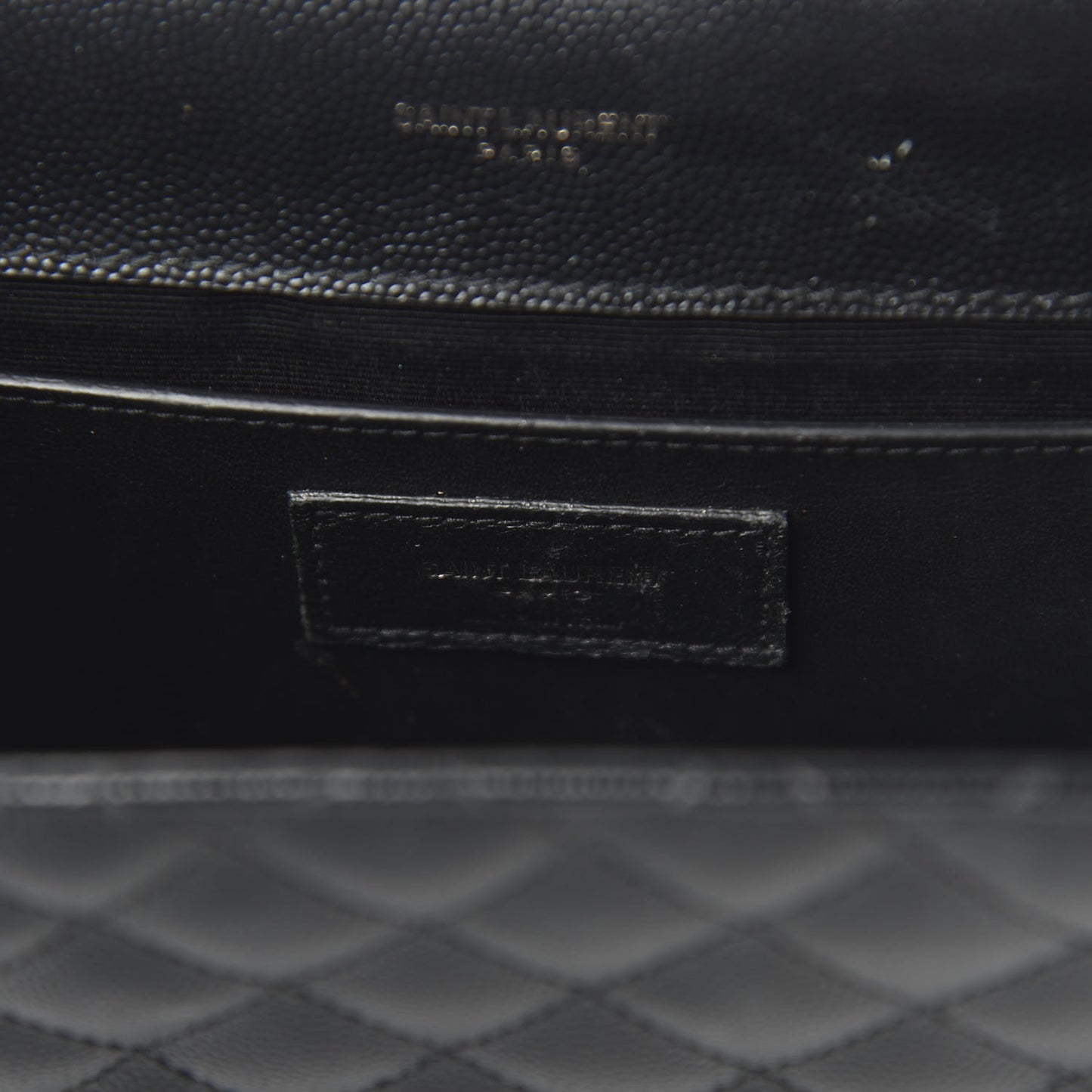 Grain De Poudre Textured Mixed Matelasse Triquilt Medium Monogram Satchel Black