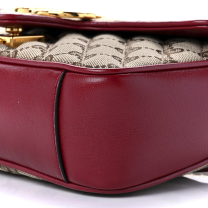 Gucci Monogram Azalea Calfskin Matelasse Diagonal Mini GG Marmont Shoulder Bag Beige Ebony New Cherry Red 9 of 9