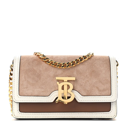 Burberry Suede Calfskin Large Jessie Chain TB Bag Biscuit 1 of 8