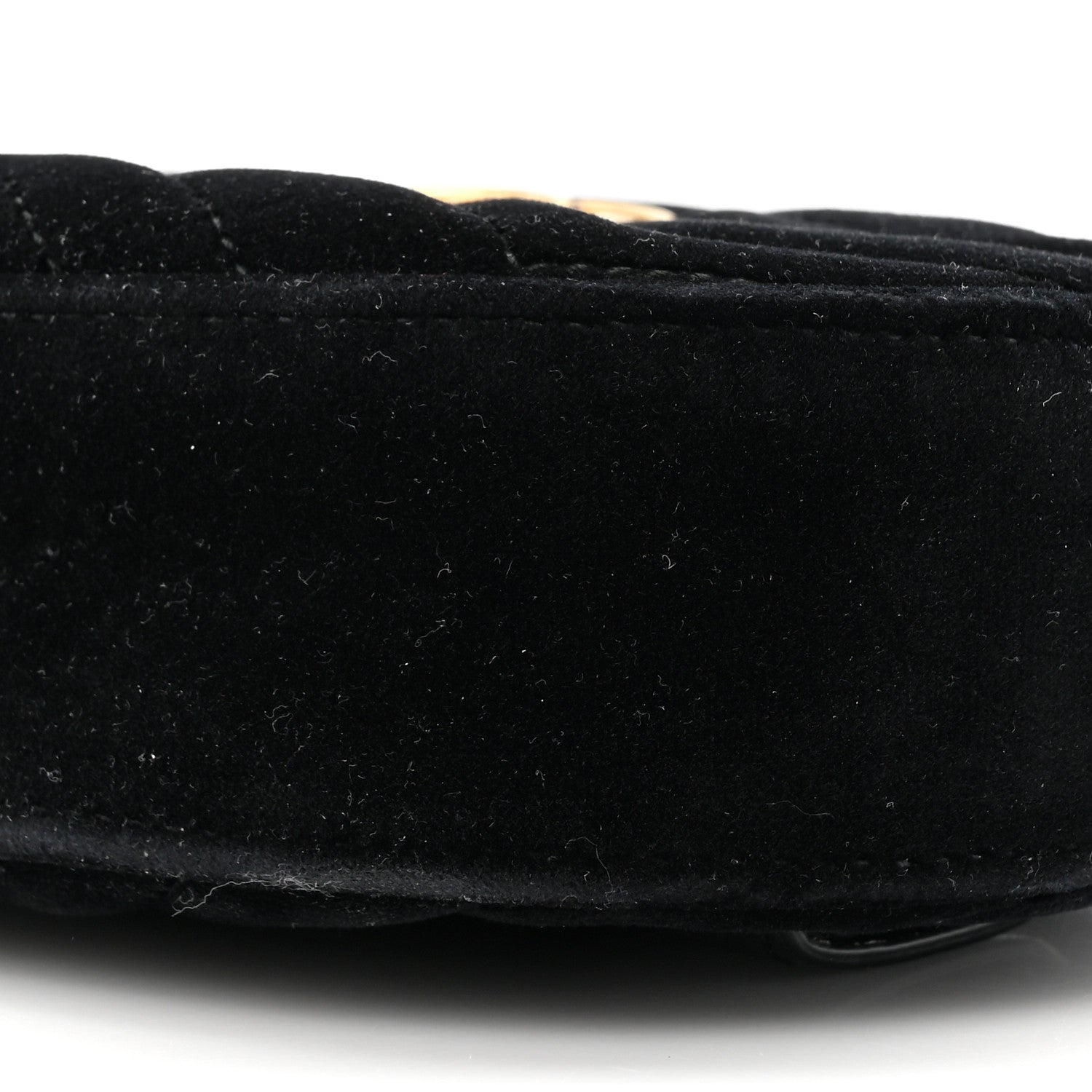 Gucci Velvet Matelasse GG Marmont Belt Bag 75 30 Black 9 of 11