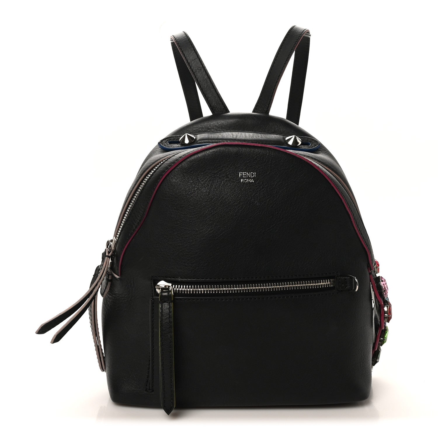 Fendi Vitello Dolce Crystal Flowerland Croc Tail Mini Backpack