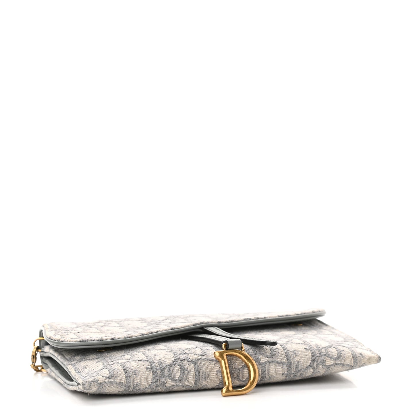 Oblique Saddle Chain Long Wallet Grey