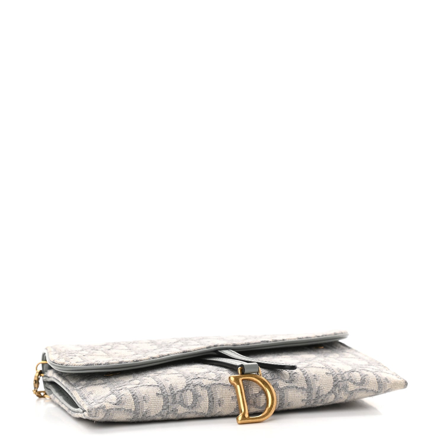 Christian Dior Oblique Saddle Chain Long Wallet Grey 5 of 15