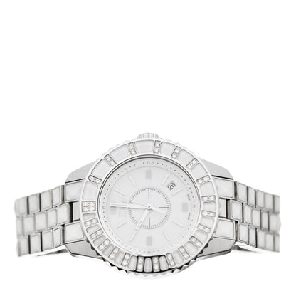 Christian Dior Stainless Steel Diamond Sapphire 33mm Christal Quartz Watch White 2 of 4