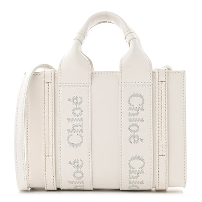 Chloe Calfskin Mini Woody Ribbon Tote White 1 of 10