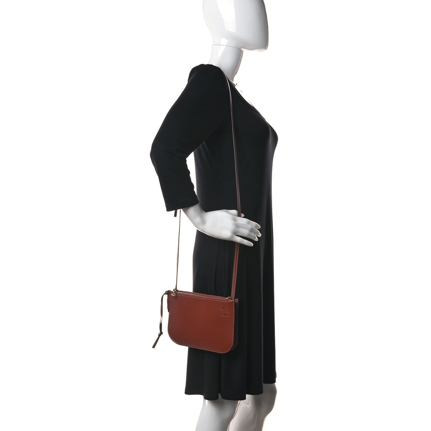 Loewe Calfskin Gate Double Zip Pouch Crossbody Brick 2 of 12