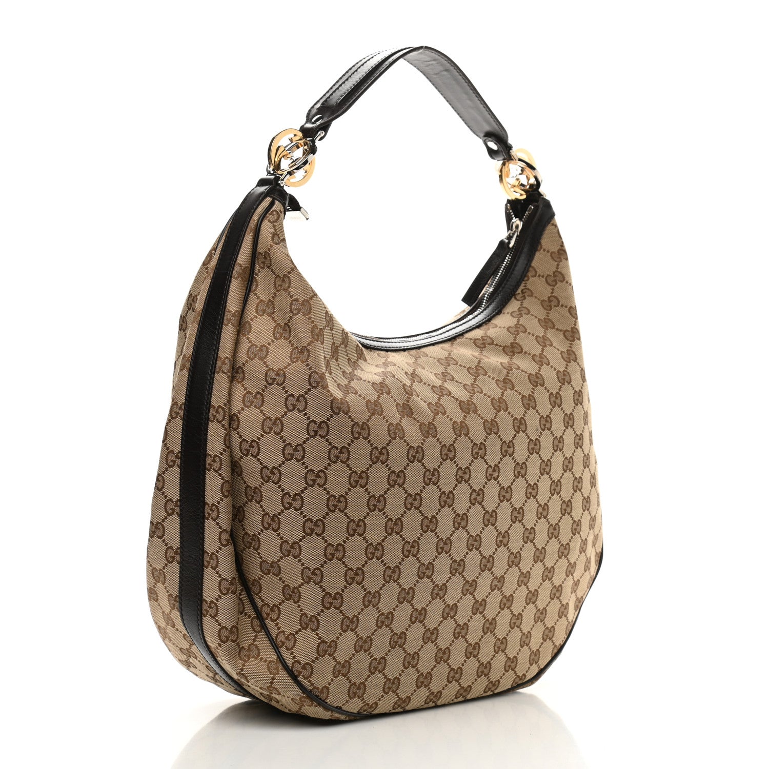 Gucci Monogram Large GG Twins Hobo Dark Brown 3 of 11