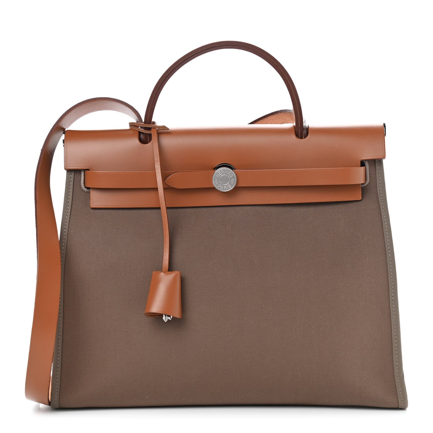 Hermes Vache Hunter Toile Officier Herbag Zip PM 31 Etoupe Fauve 3 of 12