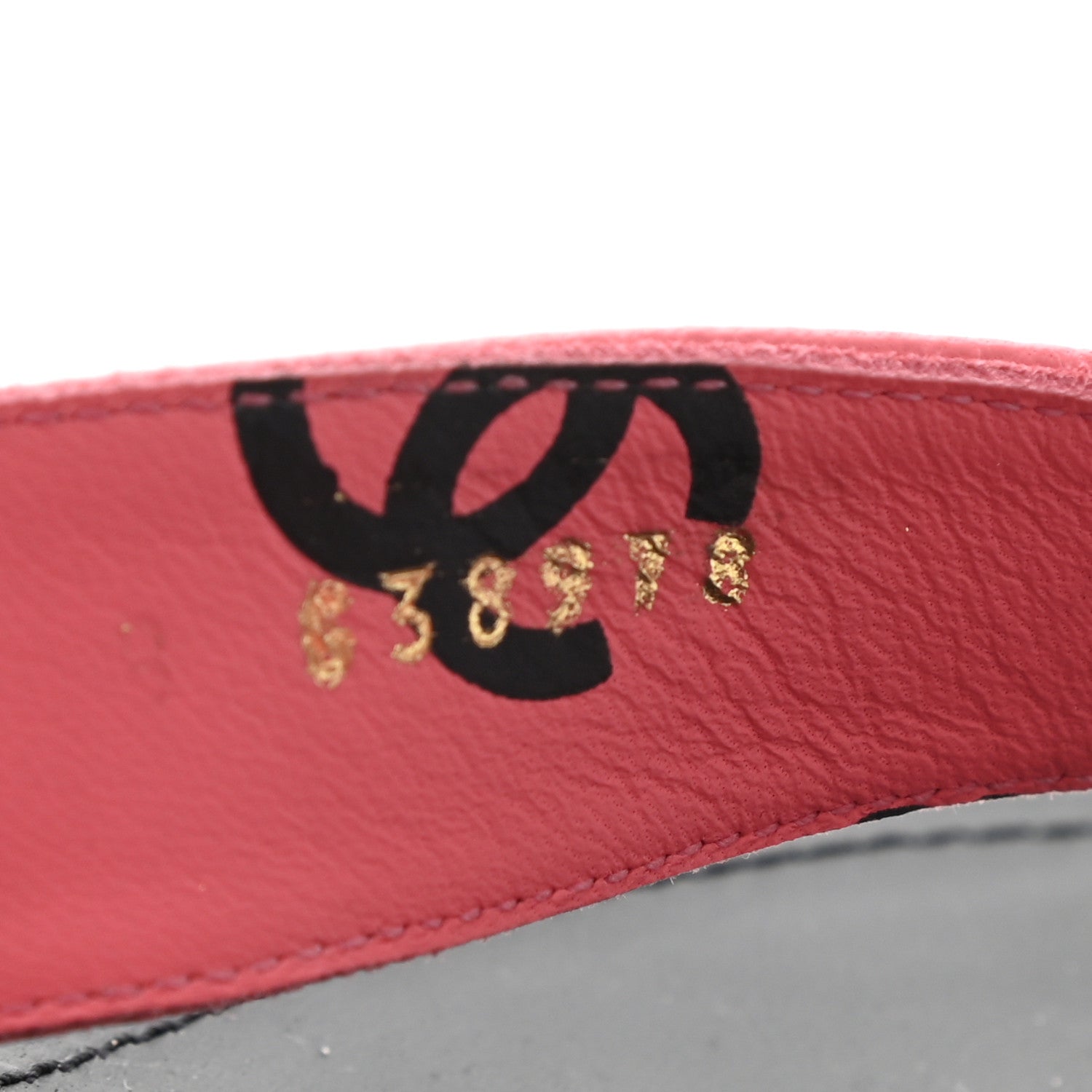 Chanel Lambskin Printed CC Thong Sandals 40 Pink Black 8 of 8