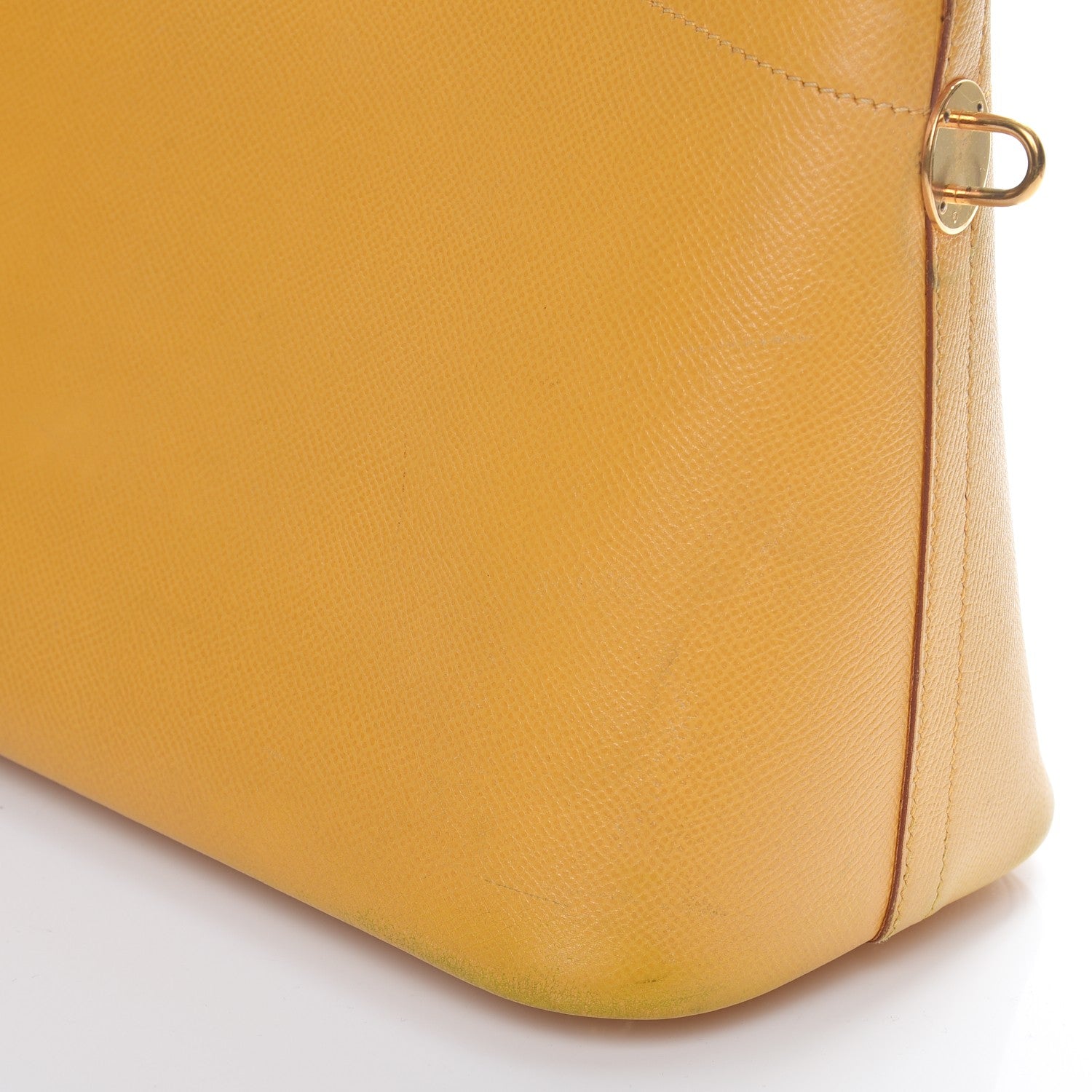 Hermes Courchevel Bi Color Bolide 35 Jaune Gold 12 of 19