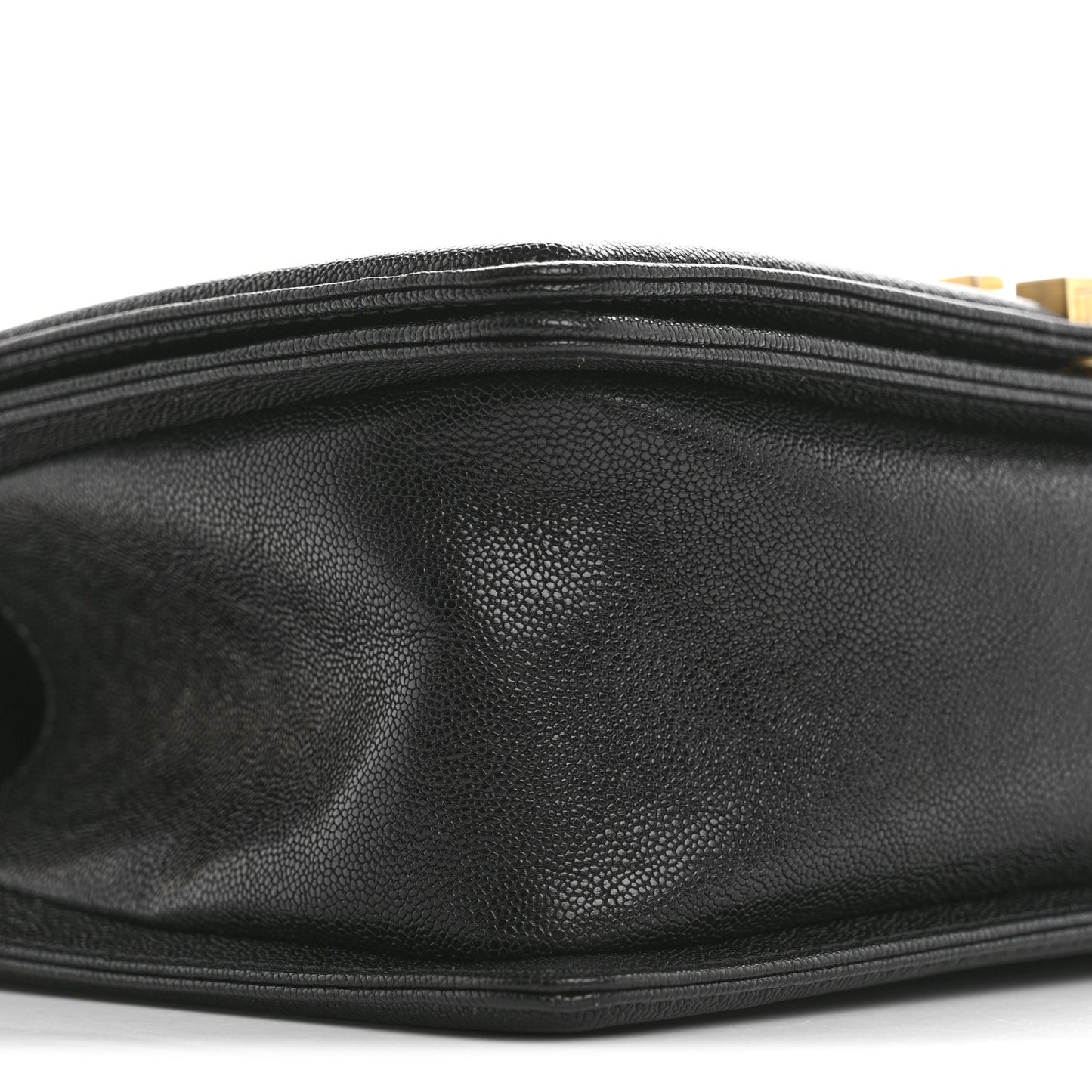 Caviar Chevron Quilted Medium Boy Flap Black