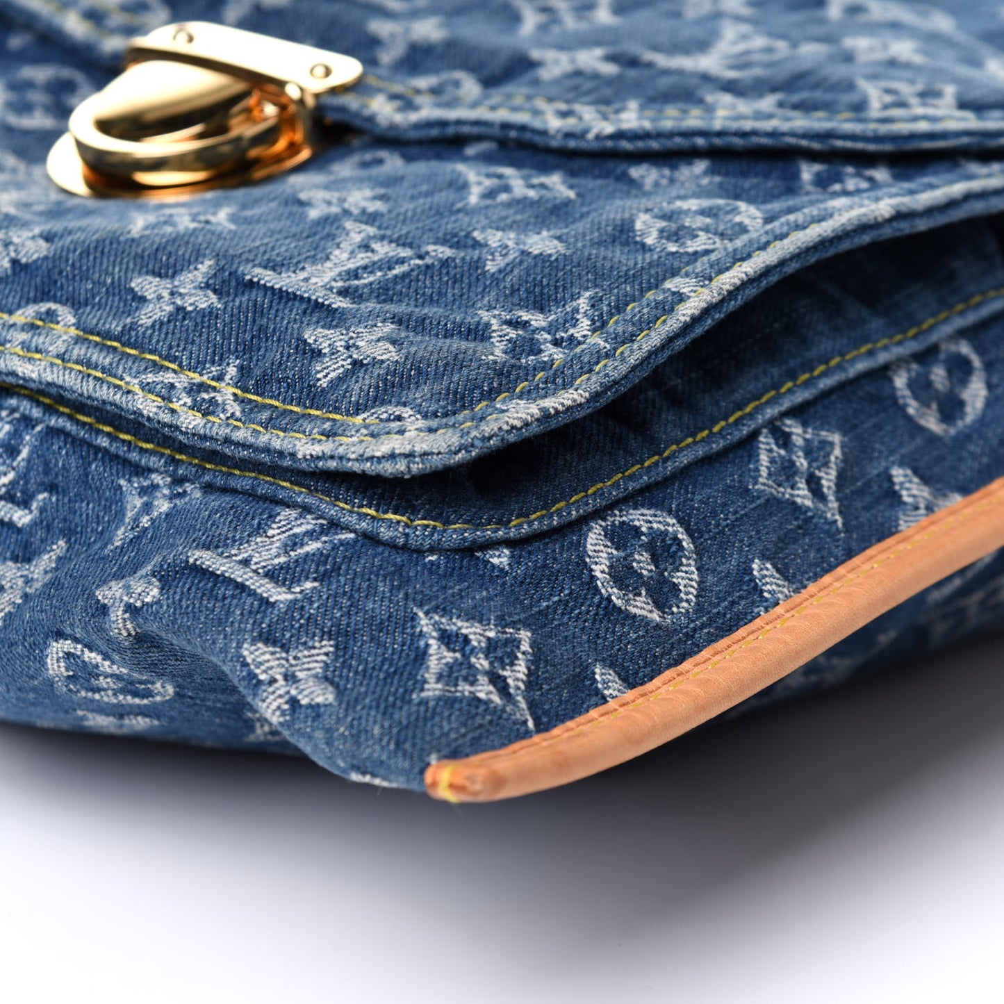 Monogram Denim Sac Plat Blue